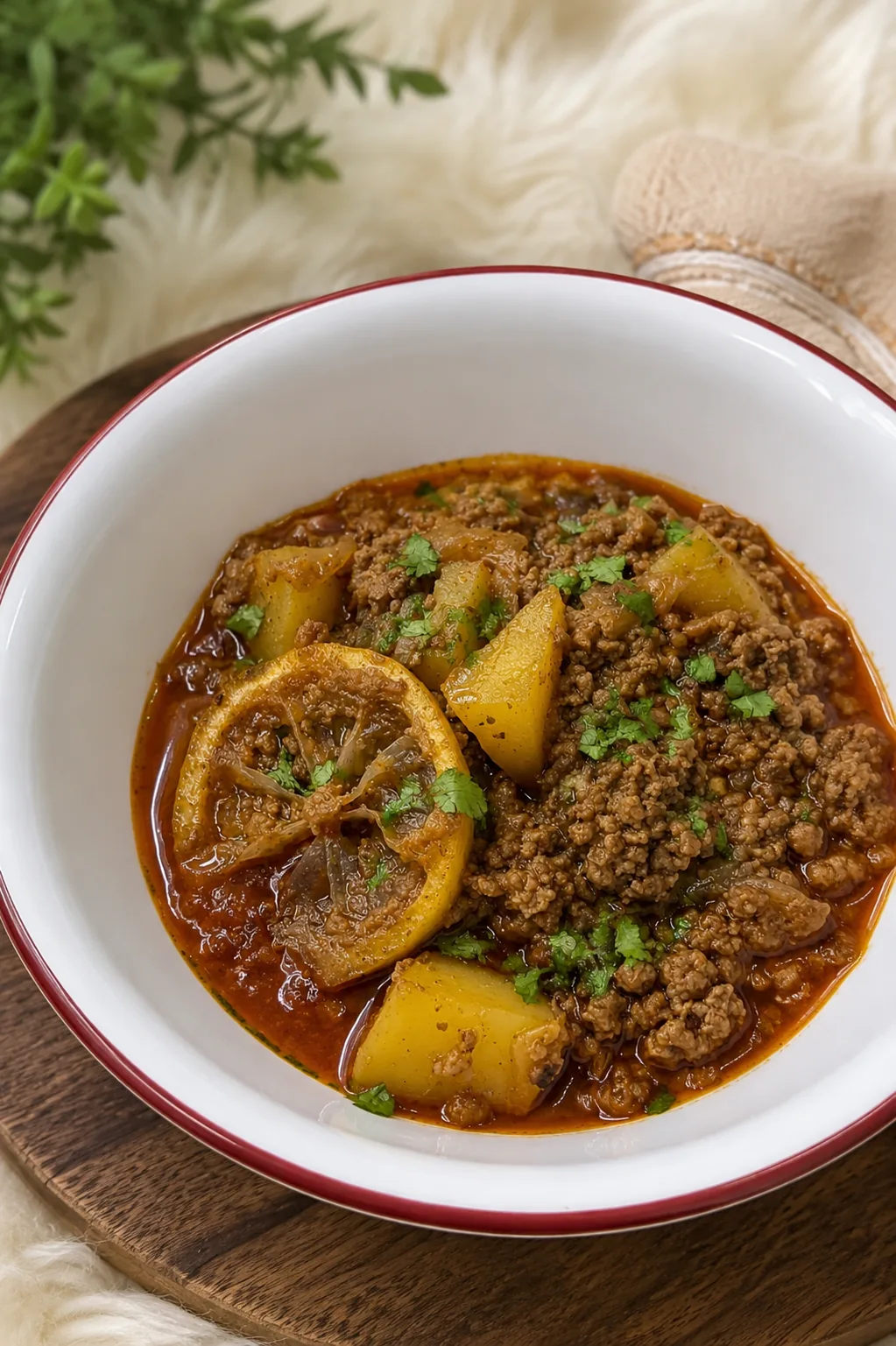 Lemoni Dahi Aloo Qeema