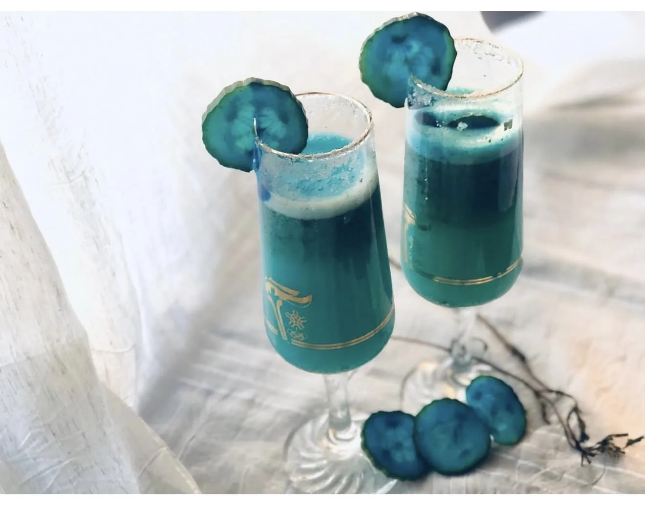 Blue Cucumber Mint Mocktail