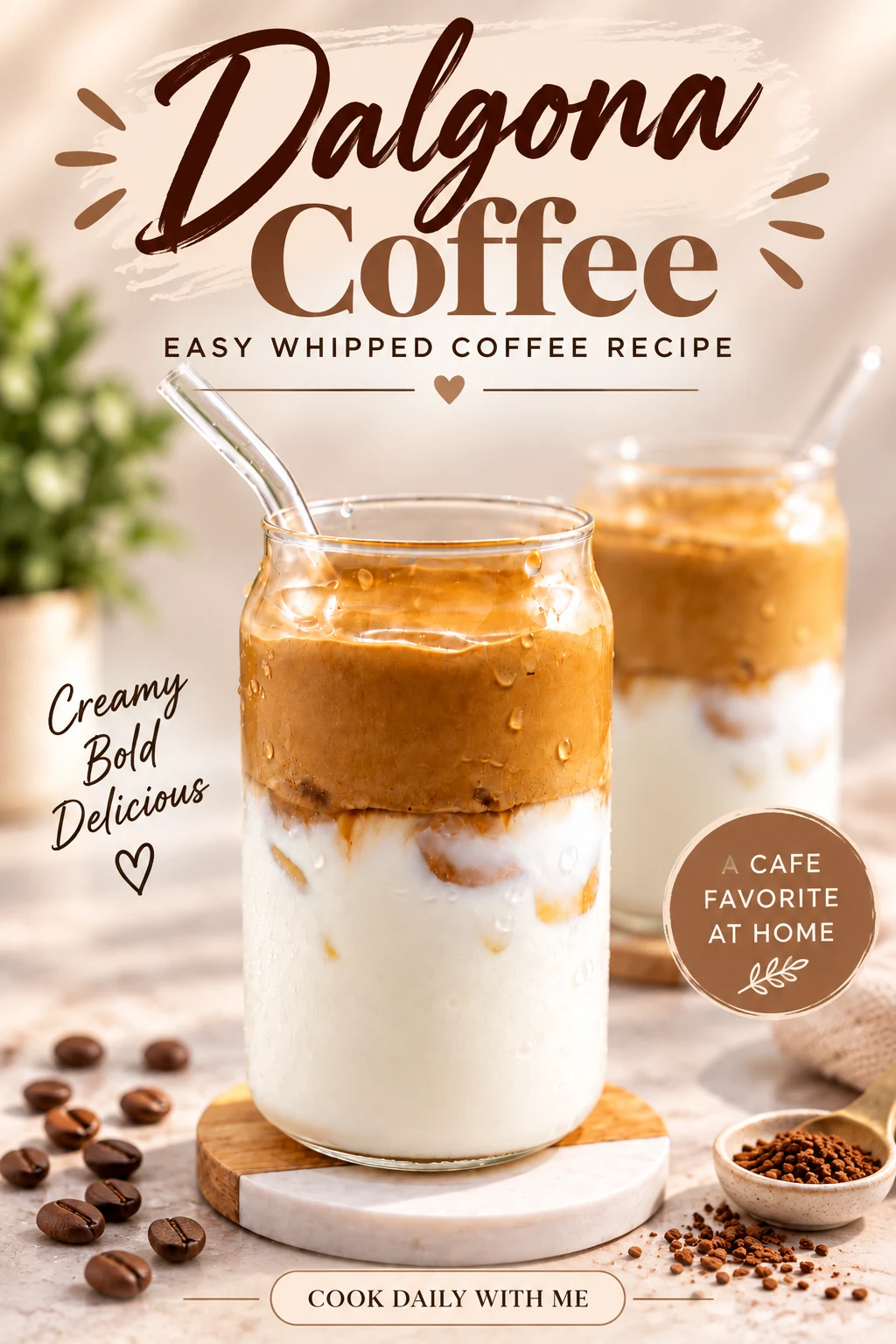 Easy Dalgona Coffee Pinterest recipe pin