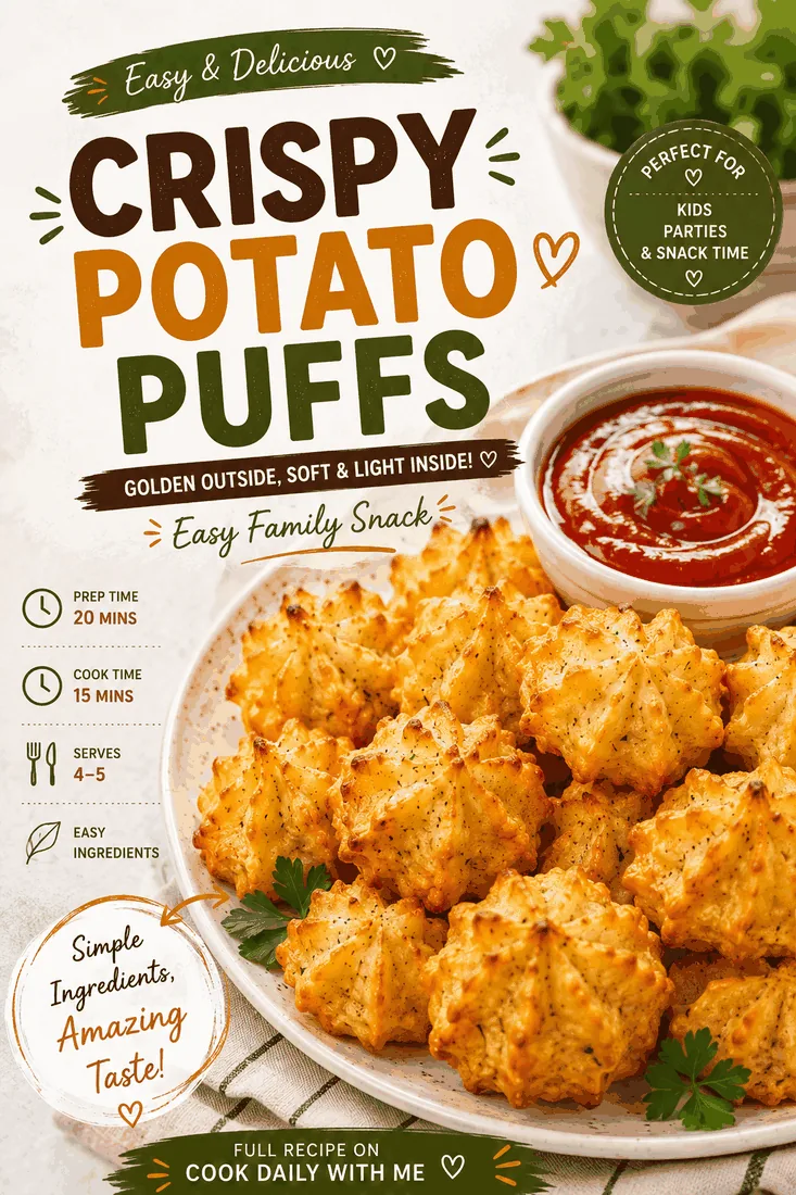 Crispy Potato Puffs Pinterest pin