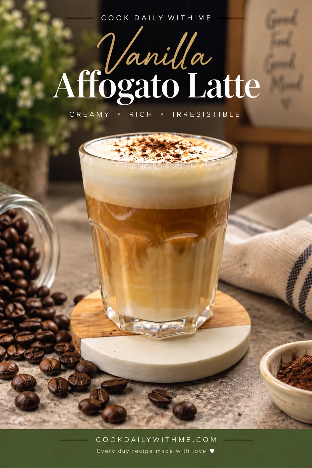 Vanilla Affogato Latte Pinterest recipe pin