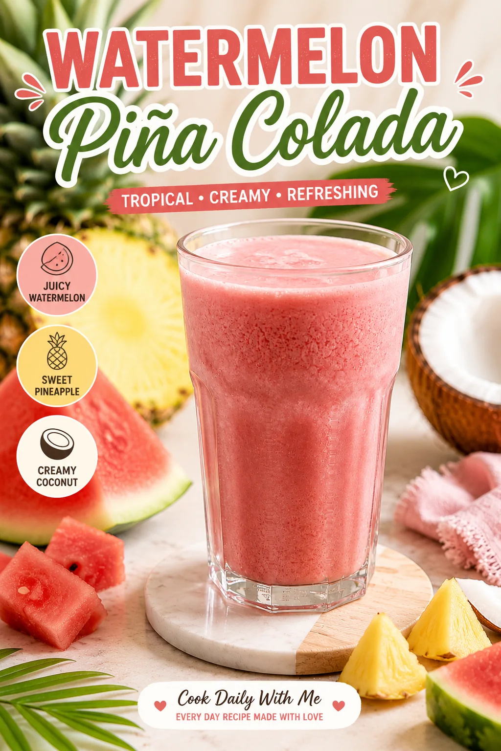 Save Watermelon Piña Colada on Pinterest